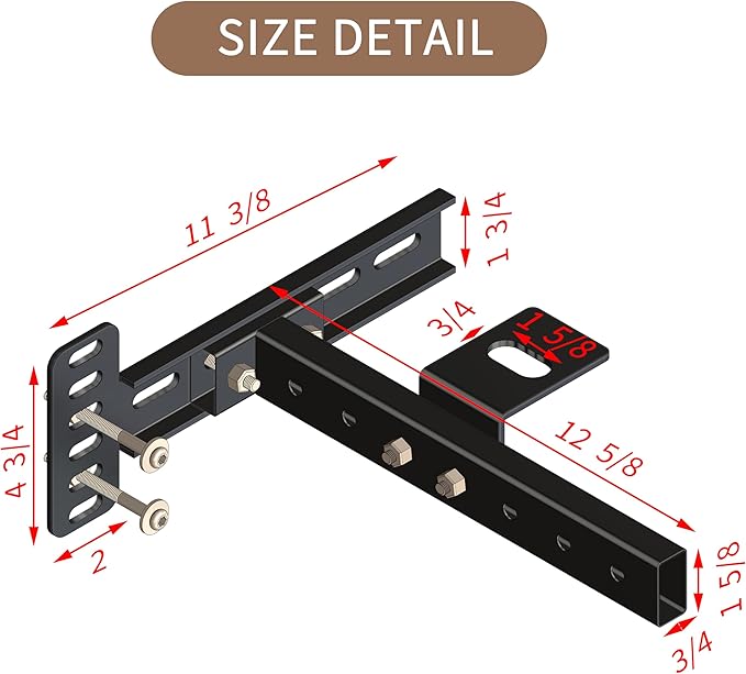 Headboard Brackets for Metal Bed Frame, Adjustable Universal Brackets for Headboard with Footboard Extension Fit Twin Full Queen King 2 Pack Matte Black