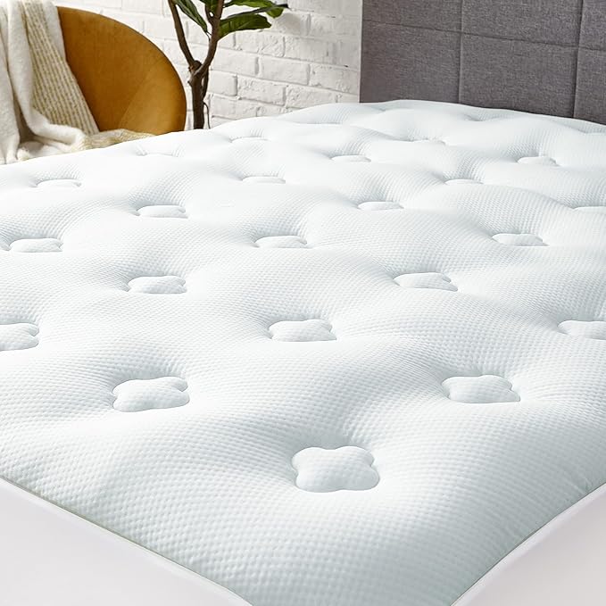 Hansleep Twin Mattress Pad Topper Memory Foam, Twin Foam Mattress Topper Viscose Derived from Bamboo, Twin Size Bed Mattress Pad Cover for Back Pain Relief, 39" x 75", White