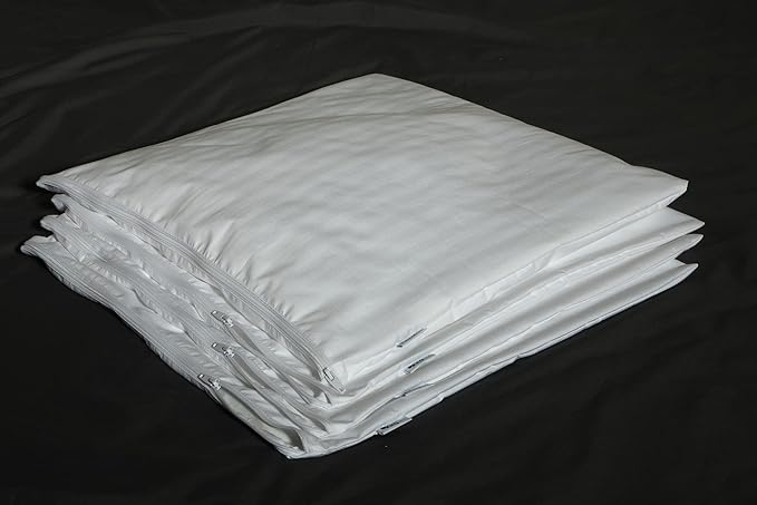 Kingnex Feather Proof Pillow Protectors 20x20 Waterproof Cover for Goose Down Square Throw Pillows 2 Pack