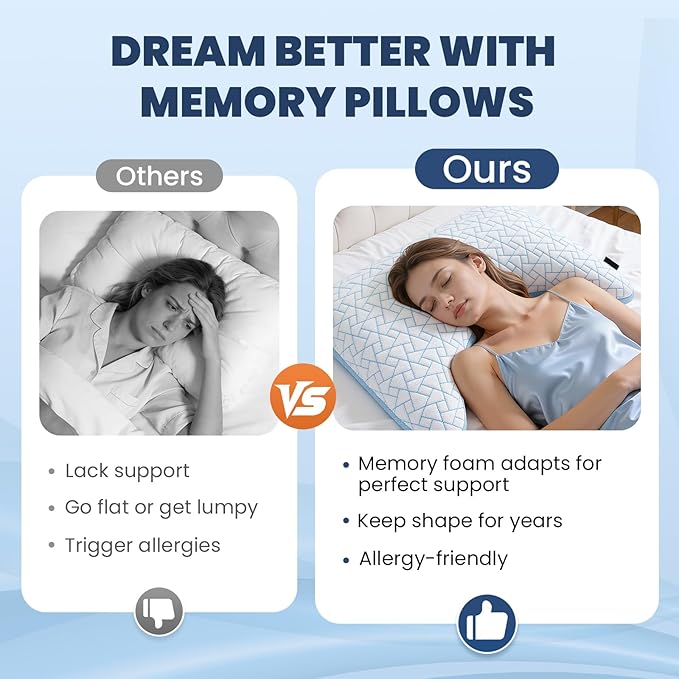 A-Pce Adjustable Pillow, King Size Bed Pillows for Sleeping, Luxury Shredded Memory Foam Pillows, Cooling Pillow for Side, Back, Stomach Sleepers, Firm Pillow for Hot Sleepers Neck Support