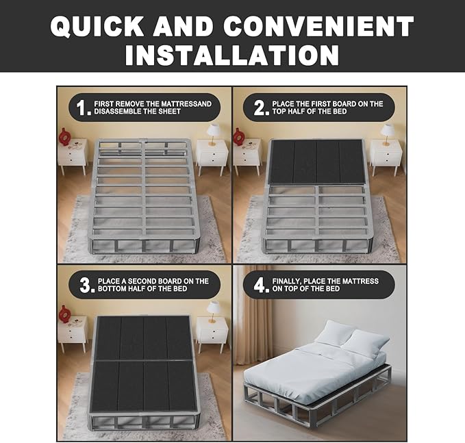 Imperius 10MM, Twin Size 38x75''Folding Spring Box, Bed Support Flat slats, Light and Thin, Breathable