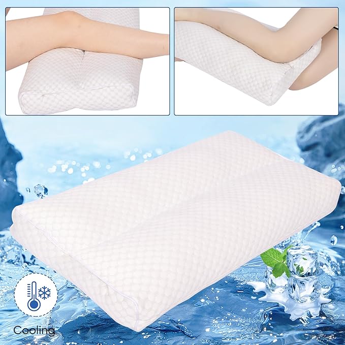 Cooling Knee Pillow for Side Sleeper, 3"Leg Pillow for Side Sleeping, 100% Cooling Fabric Pillow for Between Knees While Sleeping - High Support Alternative for Relieving Leg, Back, and Knee Pain