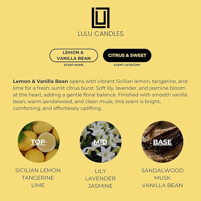 Aroma by Lulu - Lemon & Vanilla Bean - Luxury Fragrance Oil for Waterless Cold Air Diffusers - Aromatherapy Fragrance Oil Blend for The Home or Office
