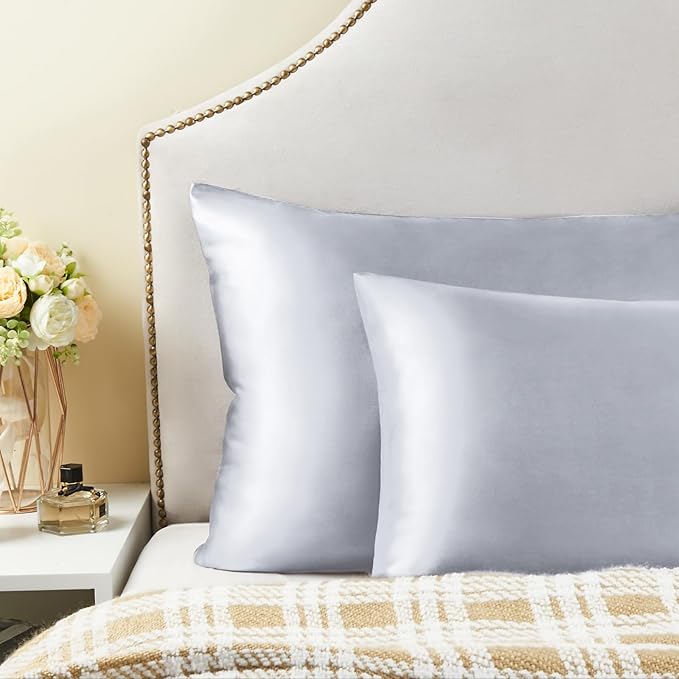 BEDELITE Satin Body Pillow Cover 2 Pack, Super Soft and Cooling Body Pillow Pillowcase for Hair and Skin, Breathable Silky Full Long Pillowcase Cover(20"x54", Evening Haze)