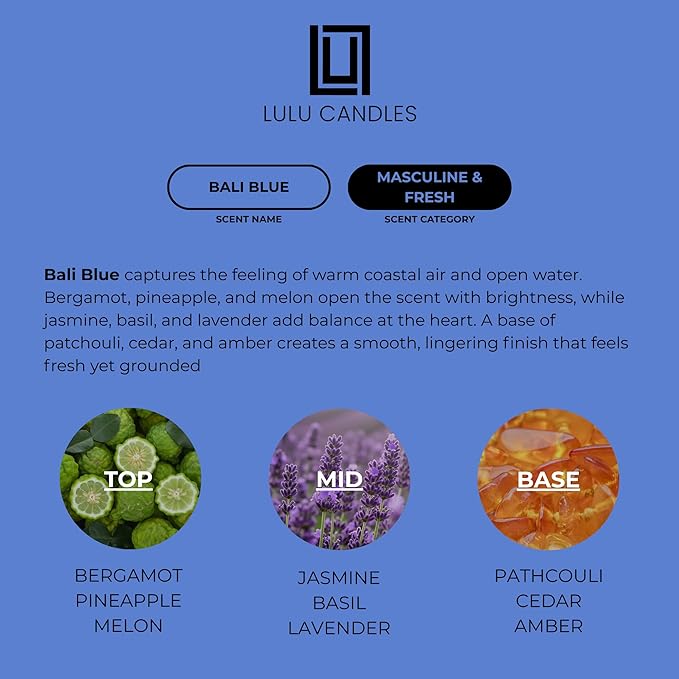 Aroma by Lulu - Bali Blue Luxury Fragrance Oil for Waterless Cold Air Diffusers - Aromatherapy Fragrance Oil Blend for The Home or Office