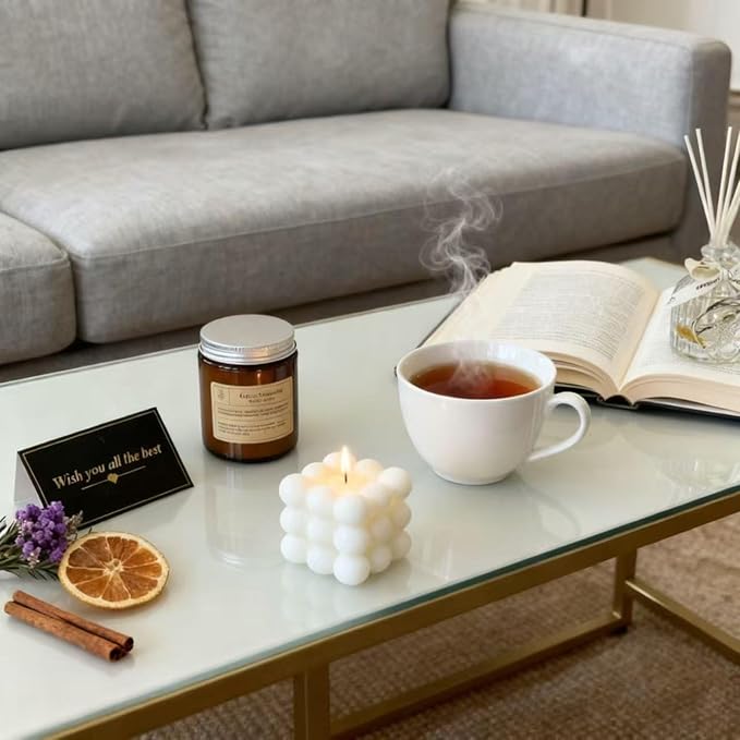 English Pear & Freesia Candle and Reed Diffuser Gift Set with – Long-Lasting Botanical Fragrance for Home Aromatherapy, Elegant Décor & Gift Box