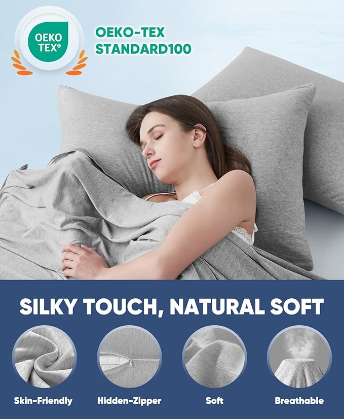 LUXEAR 2 Pack Cooling Pillow Cases for Hot Sleepers, Arc-Chill Q-Max > 0.5 Cool Pillowcases, Hair & Skin Friendly, Double-Sided, Hidden Zipper Cold Pillow Cover, Gifts for Women & Men, 20x26, Gray
