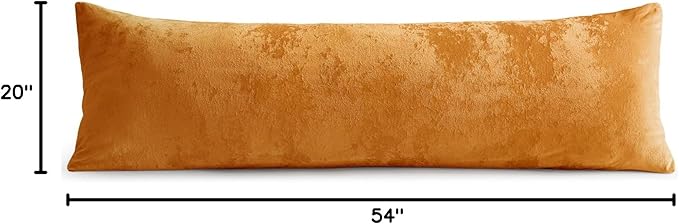 BEDELITE Velvet Body Pillow Cover with Zipper, Soft and Plush 20x54 Long Pillow Case, Velvety Smooth and Cozy Body Pillow Pillowcase for Bedroom and Couch, for All Seasons(Burnt Orange)