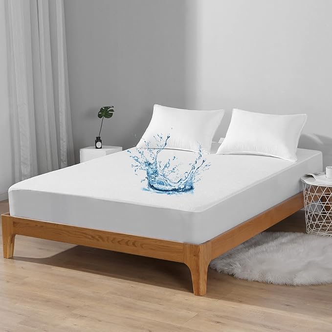Bedecor California King Mattress Protector,Waterproof Cotton Terry Cover, Breathable and Soft for Babies, Pregnant Women, and Incontinence, Fits 9-18 Inch Deep Pocket (72"x84")