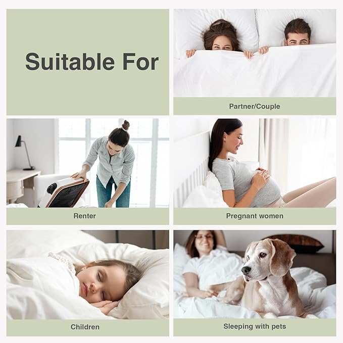 Novilla Full Mattress Topper, Extra Thick Pillow Top - Overfilled Hotel Luxury Mattress Pad Cover for Back Pain Relief, Breathable Fluffy Down Alternative Fill, 8-21” Deep Pocket, Green-White