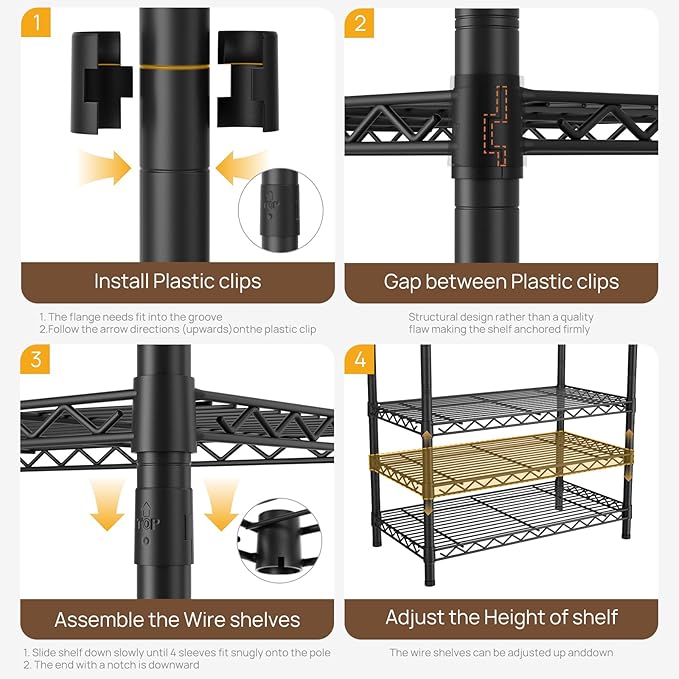 Golpart Coat Rack Clothes Wardrobe:Closet Organizer and Storage Clothing Garment Rack with Shelves Heavy Duty for Hanging Clothes Portable Adjustable Black 15.8" DX56.8 WX76.5 H