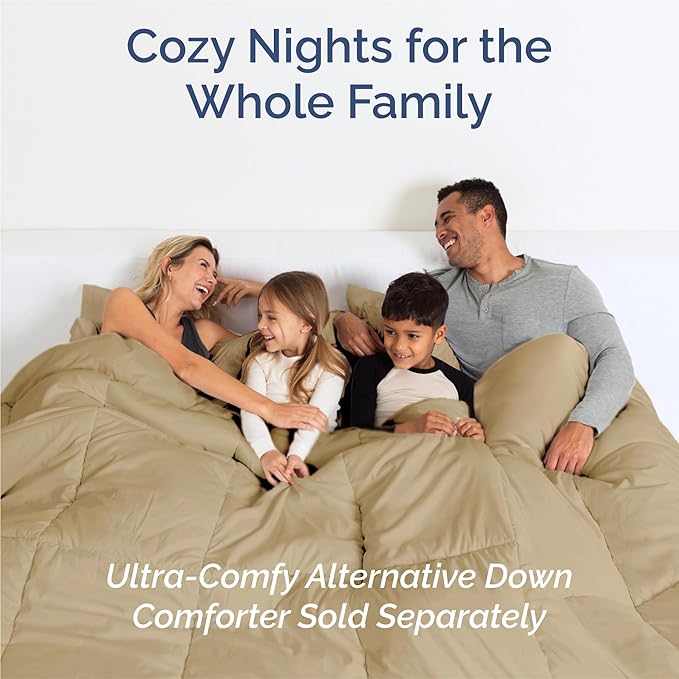 Split King 7 Piece Sheet Set - Comfy Breathable & Cooling - Hotel Luxury Bedding for Women, Men, Kids, Teens & Children - 1 Flat & 2 Fitted Sheets & 4 Pillowcases w/ Deep Pockets, Wrinkle Free - Beige