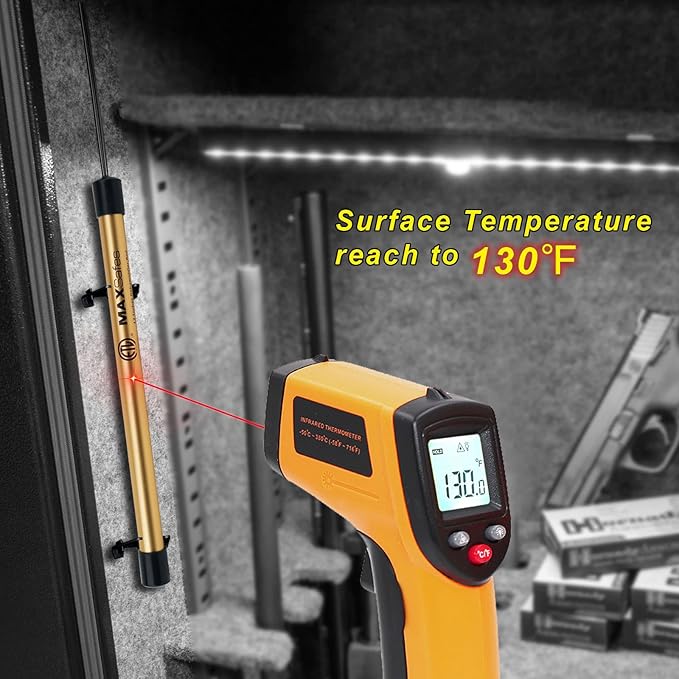 MAXSafes Gun Safe Dehumidifier Rod, Dry Rod - Easy Installation Plug-in Electric Dehumidifier Eliminates Moisture for Gun Safes & Cabinets, ETL Approved,12in