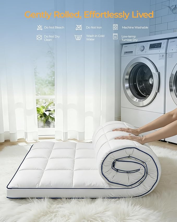 KAYFIA Twin Mattress Topper,Extra Thick Mattress Pad Cover for Deep Sleep,3D+7D Snow Down Alternative Fill Overfilled Plush Pillow Top with 8-23 Inch Deep Pocket-White