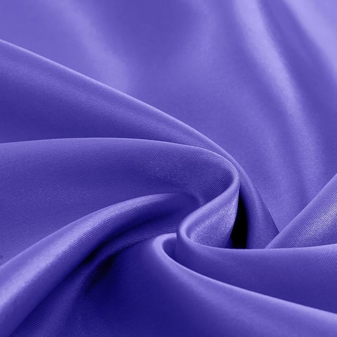 Homiest 4pcs Satin Sheets Set Luxury Silky Satin Bedding Set with Deep Pocket, 1 Fitted Sheet + 1 Flat Sheet + 2 Pillowcases (Full Size, Periwinkle Blue)