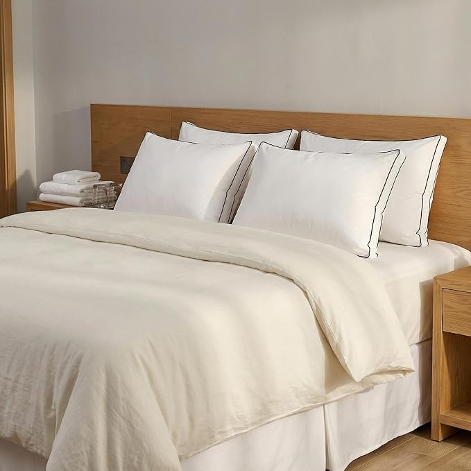 Feather Down Pillows Queen Size 20x30 in Set of 2 with Gusset, Luxury Hotel Collection Bed Pillows 2 Pack, Down Surrounded Gusseted Sleeping Pillows, Fluffy for Side and Back Sleepers