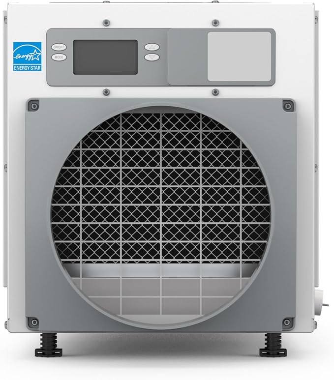 AprilAire E080 Whole House Dehumidifier for Basement & Crawl Space – 80-Pint High-Capacity Commercial Dehumidifier for Homes Up to 4,400 Sq. Ft. with Pump, Drain Hose, & Hanging Kit for DIY Install
