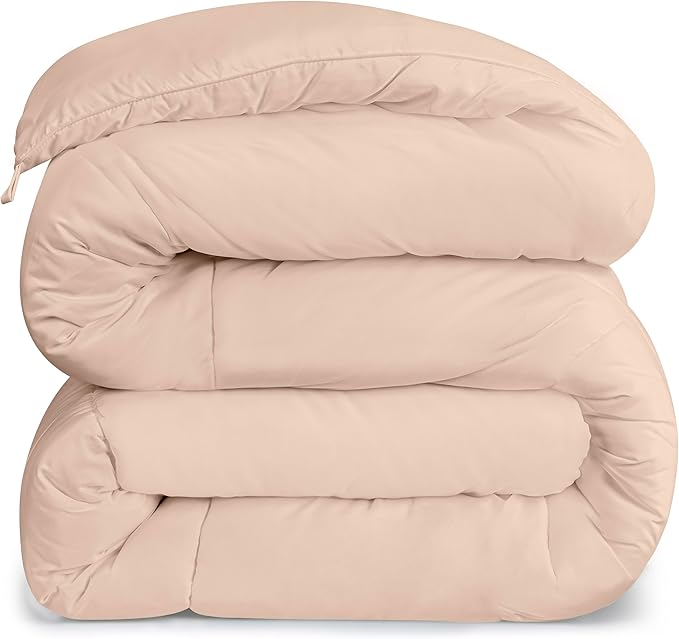 Utopia Bedding Comforters Queen Size, All Season Duvet Insert, Down Alternative Box Stitched Bed Comforter with Corner Tabs, Machine Washable (Beige)