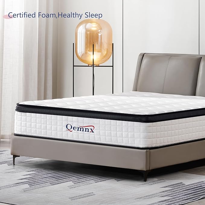 12 Inch Full Hybrid Mattress, Memory Foam and Spring Construction, with Edge Support, Motion Isolation & Pressure Relief, Breathable & Eco-Friendly, Easy Setup
