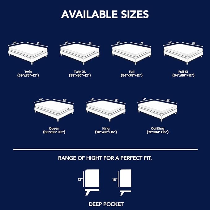 Twin XL Mattress Protector Encasement with Zipper – Waterproof Mattress Protector Twin XL Size – Soft, Breathable & Noiseless Zippered Mattress Cover – Fits Up to 12”