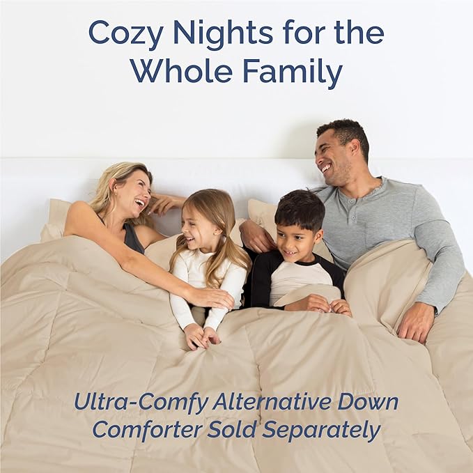 Full 6 Piece Sheet Set - Comfy, Breathable & Cooling - Soft Hotel Luxury Bedding for Women, Men, Kids, Teens & Children - 1 Flat & 1 Fitted Sheet & 4 Pillowcases w/ Deep Pockets - Wrinkle Free - Cream