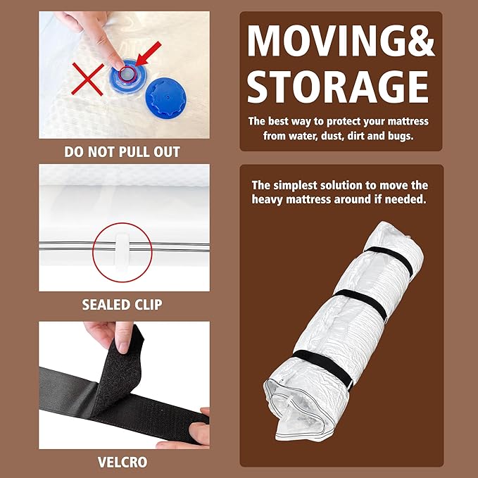 Twin Mattress Vacuum Bag for Moving Storage Shipping, for Memory Foam Latex Mattress Thick and Tear Resistant with Straps (Twin)