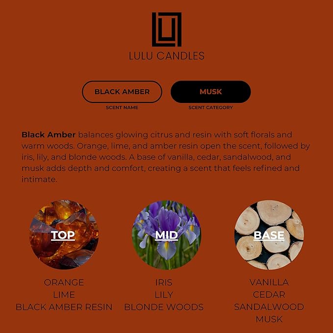 Aroma by Lulu - Black Amber - Luxury Fragrance Oil for Waterless Cold Air Diffusers - Aromatherapy Fragrance Oil Blend for The Home or Office