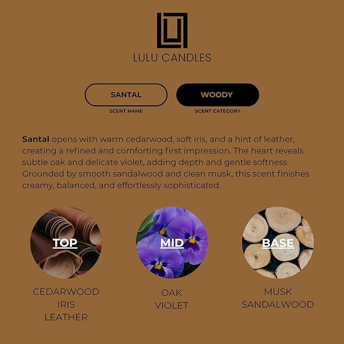 Aroma by Lulu – Santal - Luxury Fragrance Oil for Waterless Cold Air Diffusers – Aromatherapy Scent Oil for Home & Office – Highly Concentrated Long-Lasting Diffuser Oil (Santal)