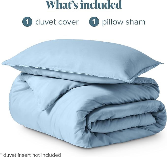 Bare Home Bedding Duvet Cover Extra Long Size - Premium 1800 Super Soft - Lightweight, Cooling Duvet Cover - Soft Breathable Bedding (Twin/Twin XL, Light Blue)