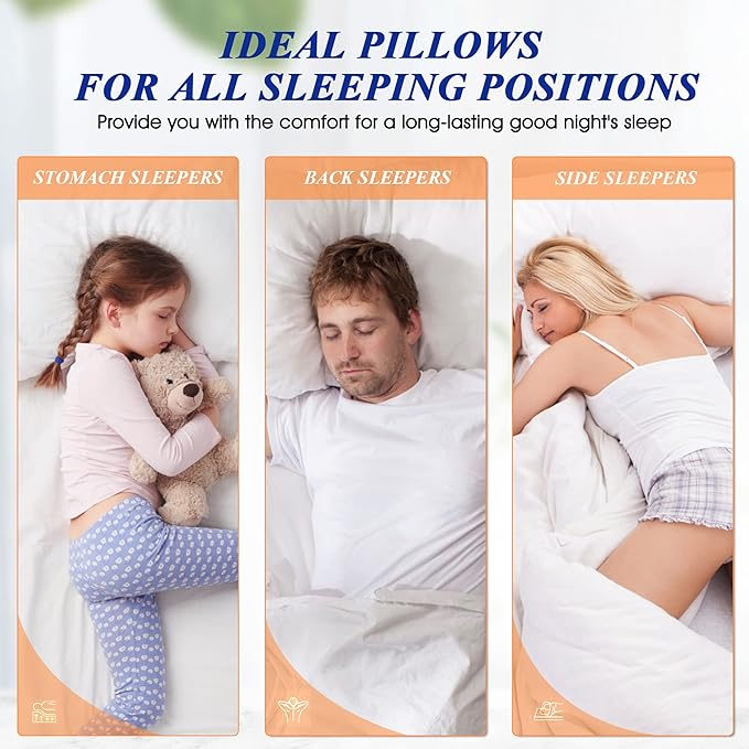MZOIMZO Supportive Firm Bed Pillows for Sleeping- King Size, Set of 2, Cooling Hotel Quality with Premium Soft Down Alternative Fill for Back, Stomach or Side Sleepers, 20''x34''
