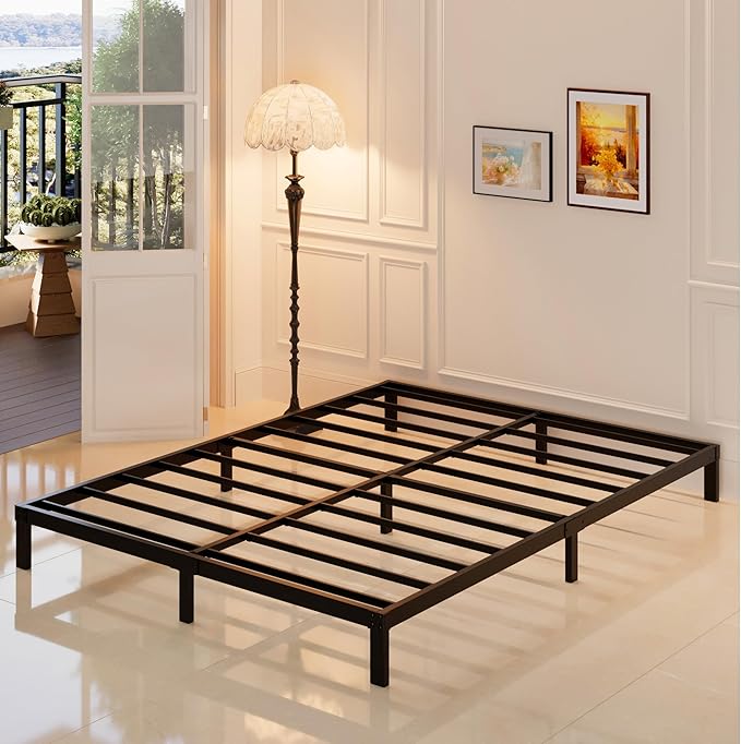Maenizi 8 Inch Full Size Bed Frame No Box Spring Needed, Heavy Duty Metal Platform Bed Frame Full Support Up to 3000 lbs, Easy Assembly, Noise Free, Black