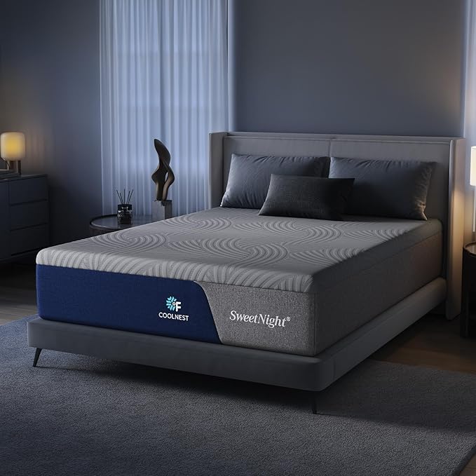 Sweetnight CoolNest 14 Inch California King Mattress, Cooling Memory Foam Mattress for Cool Night Sleep, 5-Zone Ergo Support for Pressure Relief, Medium, CertiPUR-US Certified