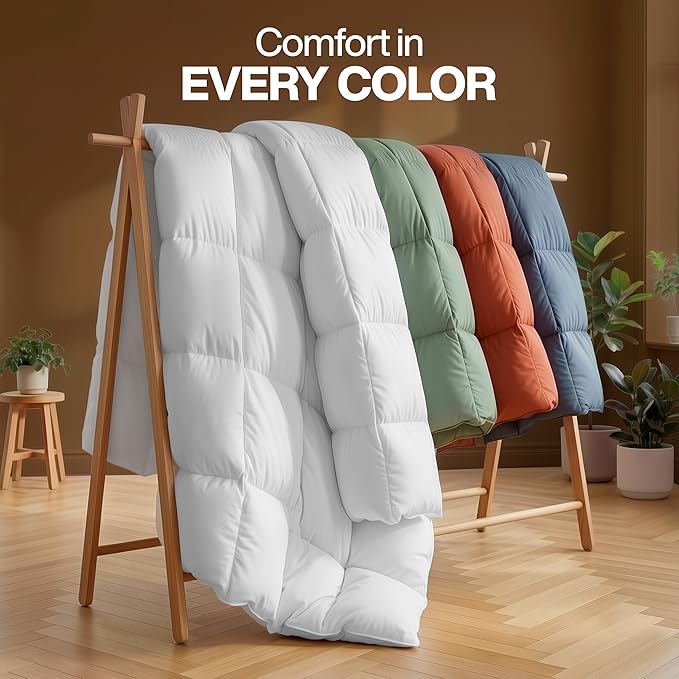 Utopia Bedding California King Comforter Duvet Insert, Quilted White Comforter with Corner Tabs, Box Stitched Down Alternative Comforters California King Size 96 x 102 inches