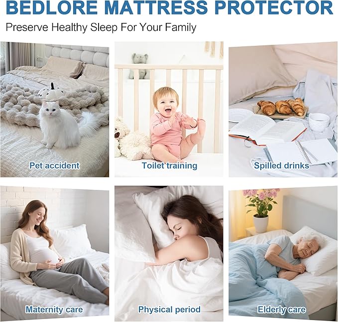 GUHER Waterproof Mattress Protector Twin Size,Breathable Bed Cover 3D Air Fabric Mattress Pad Cover,Noiseless&Ultra-Soft Washable Bed Cover with 6"-14" Deep Pocket (Gray)