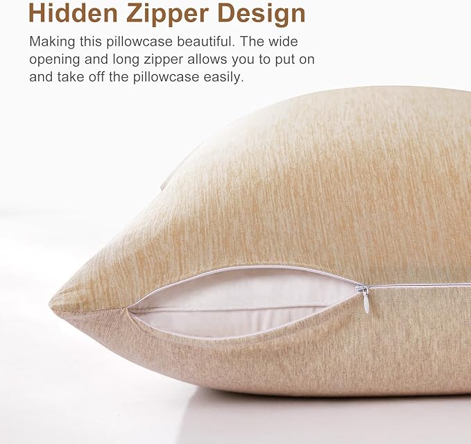 Elegear Cooling Pillow Cases for Hot Sleepers, Japanese Q-Max 0.5 Cooling Pillowcases, Both Sides(Cooling/Cotton), Breathable Soft Pillowcase for Hair and Skin, Set of 2-Beige (Queen (20'' x 30''))