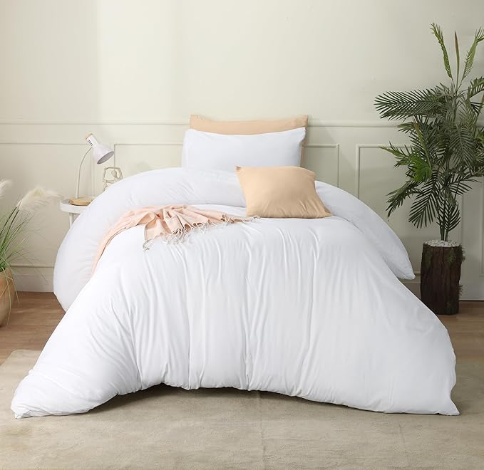 Utopia Bedding Duvet Cover Set with Pillowcases- 2 Pieces Bedding Duvet Cover with Zipper Closure - 1 Duvet Cover with 1 Pillow Sham - Soft Brushed Microfiber (Twin/Twin XL, White)