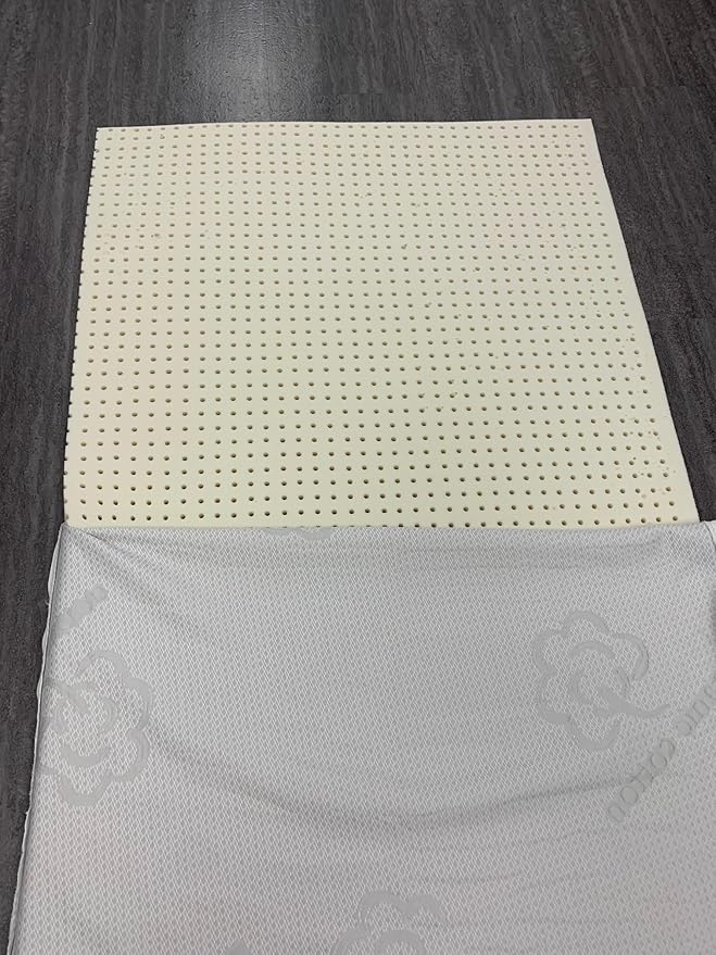 Dormir True Green Premium 100% Natural Organic Latex Mattress Topper (2"" Queen Medium Organic Cotton Cover) - GOLS Certified Quality for Exceptional Comfort, Durable, Firm & Bouncy, Cream