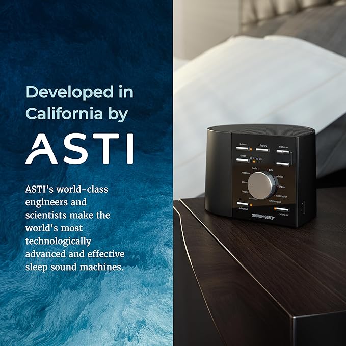 Adaptive Sound Technologies Sound + Sleep - White Noise Machine for Focus Support - Convenient Sleep Timer - Built-in Headphone Jack - Precision Volume Settings - Speech Privacy - Black
