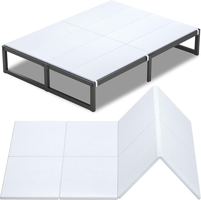 Lutown-Teen Bunkie Board King Under Mattress High-Density Polymer Mattress Support Board King Anti-Sag, Breathable, Moisture Resistant, Noise Minimizing, White