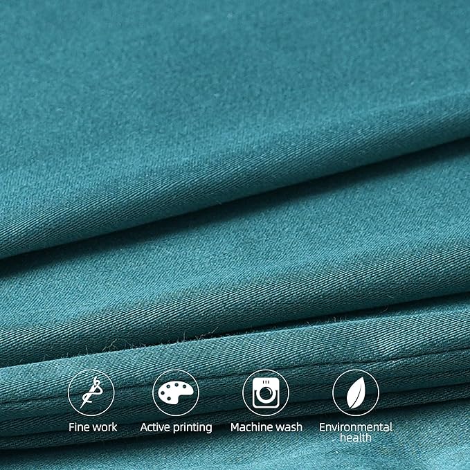 Cotton Pillow Protectors/Cover Queen Size with Zipper 2 Pack Teal Blue Pillow Cases Cooling & Breathable Bed Pillow Protectors Set of 2 Pillow Cases Cover (20" x 30")
