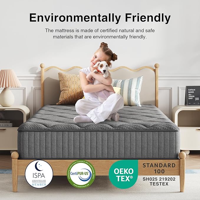 Novilla 6 Inch Full Size Mattress,Hybrid Mattress Full with Bonnell Coil & Gel Infused Memory Foam Layer for Cooling Comfort & Pressure Relief Mattresses in a Box CertiPUR-US Certified