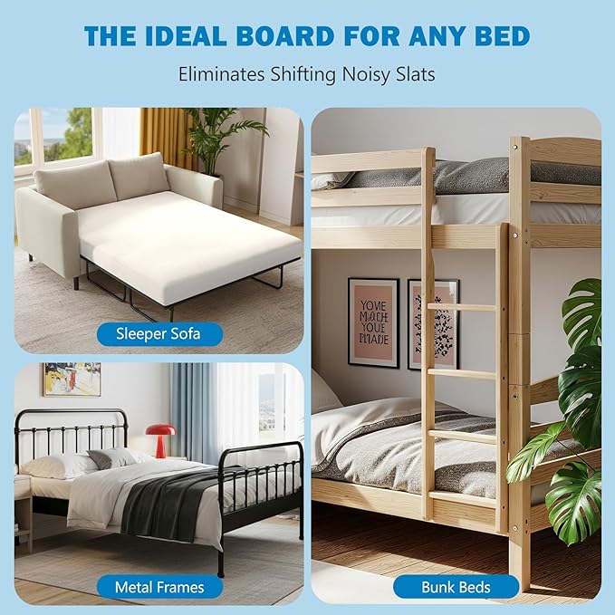 Bunkie Board California King (72x84''), Heavy Duty Bed Boards for Frame, Sleeper Sofa Support Board to Stop Sagging Mattress, Breathable, Noise Minimizing, Moisture Resistant