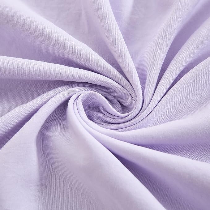 Merryword Lilac Purple Pillow Shams Soft Ruffle Standard Pillowcases Cute Pillow Cover Set of 2 Shabby Chic Soft Microfiber Pillowcases 2 Pack