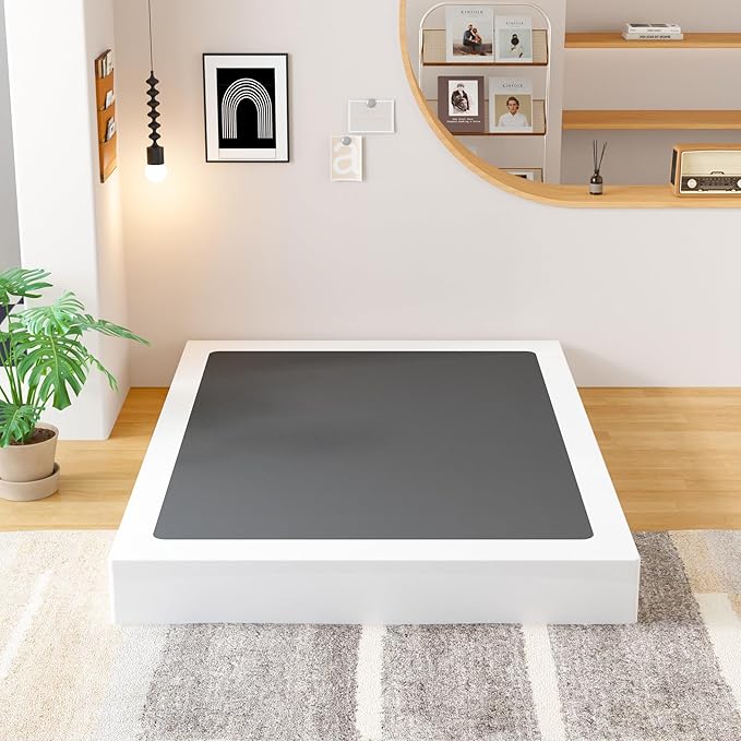 EMODA King Box Spring 8 Inch Heavy Duty Bed Base Metal Mattress Foundation with Fabric Cover, 3000LBS Max Weight Capacity, Noise Free, Easy Assembly