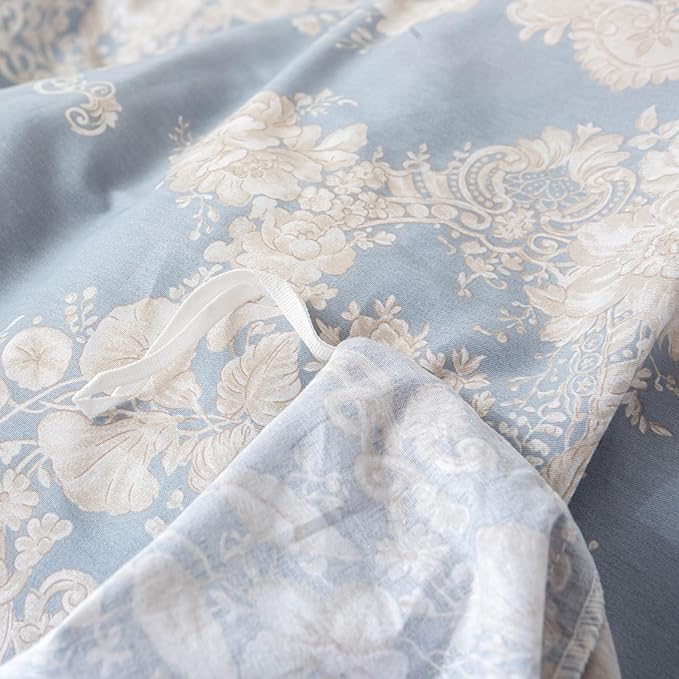 OAITE Duvet Cover Set,100% Cotton Comforter Cover with Floral Pattern Duvet Cover Set,Soft Bedding Set Includes with 3 Piece (2 Pillow Shams,1 Duvet Cover)