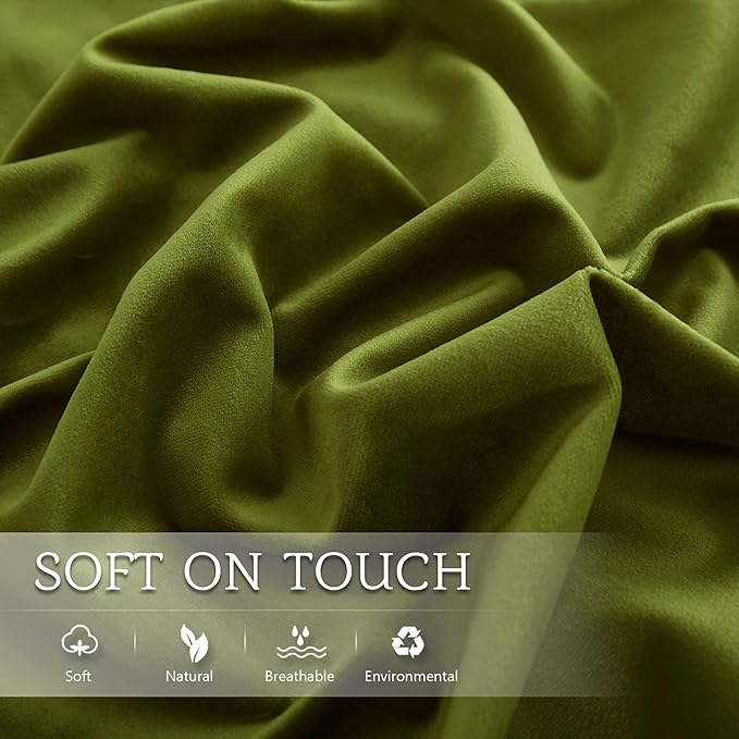 StangH Soft Velvet Body Pillow Covers - Olive Green Body Pillow Pillowcase for Babies Pregnancy All Seasons Suitable for Bed/Couch/Sofa/Reading/TV, 20 x 54-inch, 1 Piece