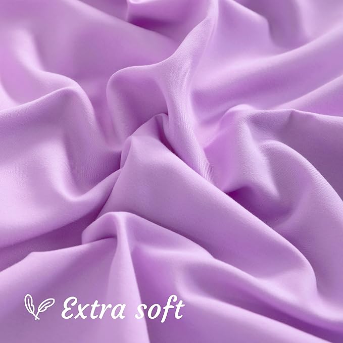 NTBAY Body Pillow Cases Set, 2 Pack Brushed Microfiber 20x54 Inches, Soft, Wrinkle, Fade, Stain Resistant Light Purple Pillow Cases with Envelope Closure