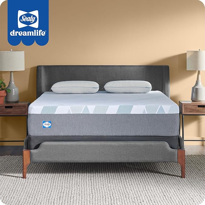 Sealy Dreamlife 12” Foam Mattress-in-a-Box, Twin XL, SealyComfort Gel Memory Foam, SealySupport Transition Foam, Surface-Guard Technology