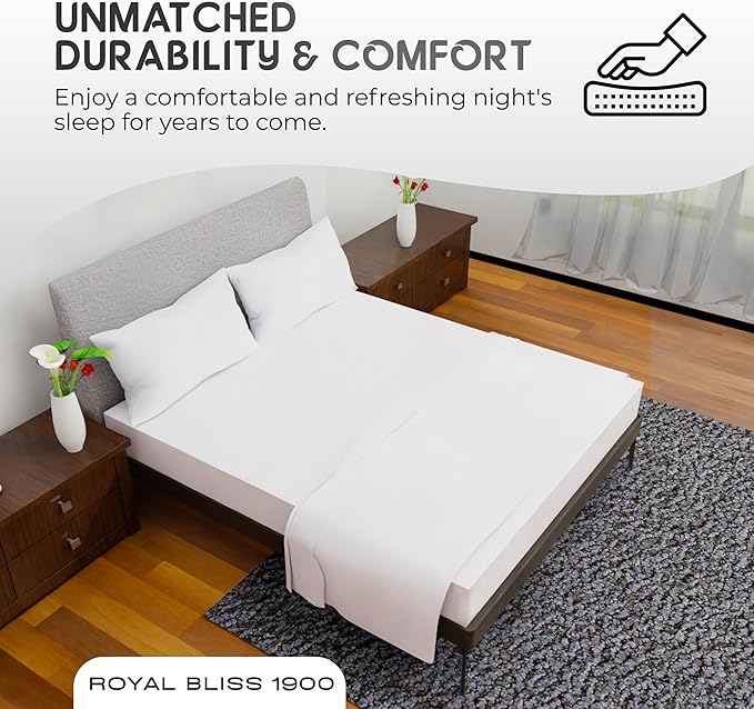 Royal Bliss King Size Sheets Set - 4 Piece Bedding - Wrinkle Free - Double Brushed, Deep Pocket, Cooling Bed Sheets (White)