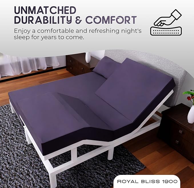 Split Queen Sheets - 5 Pcs Set for Adjustable Bed - Soft, Wrinkle-Resistant (Plum)